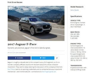 Jaguar F-Pace Car and Driver