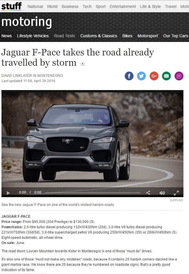 Jaguar F-Pace Stuff.nz