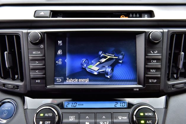 Toyota RAV4 Hybrid - ekran stanu napędu