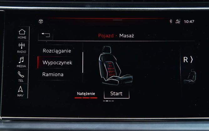 Audi Q8 - ustawienia fotela