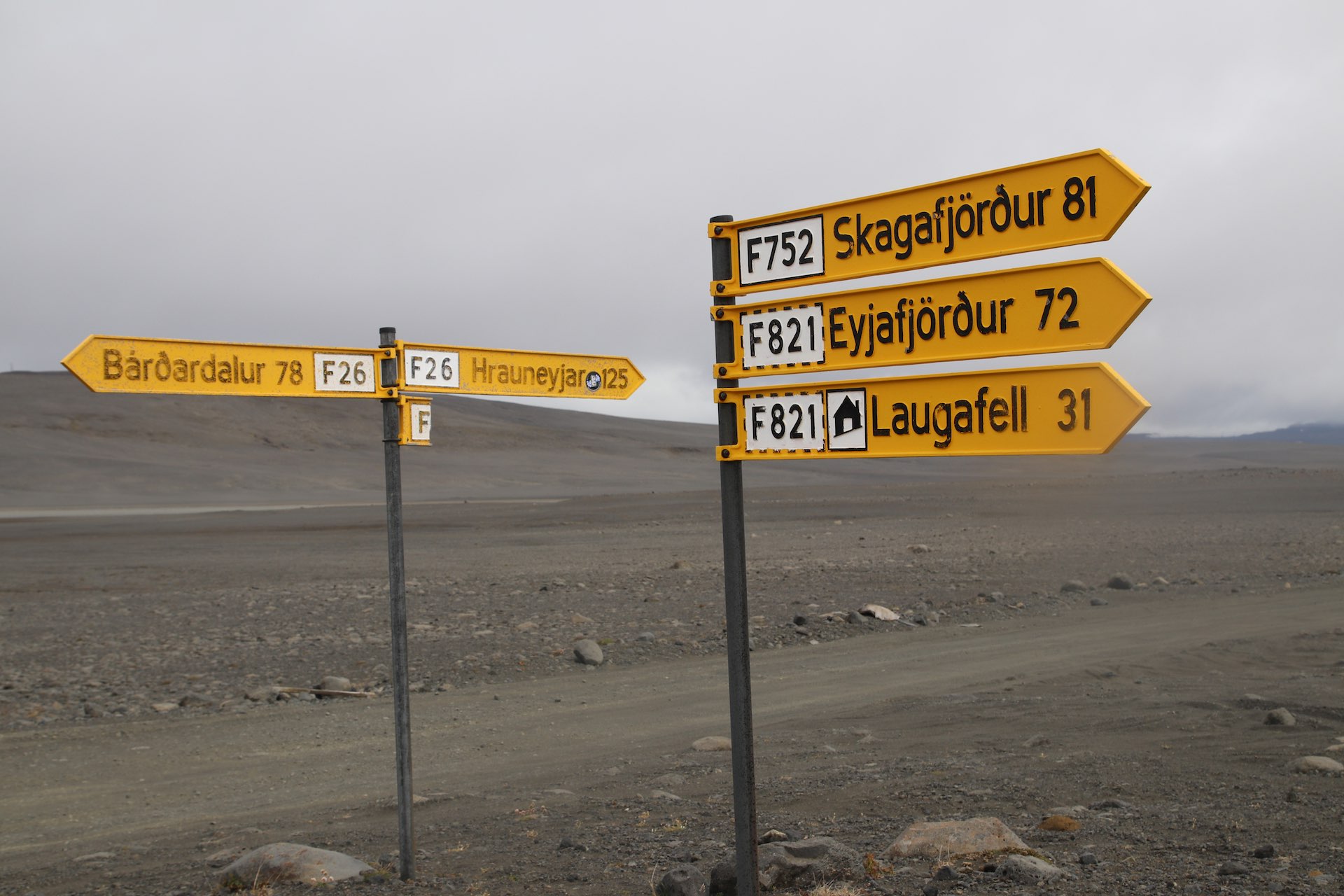 Drogowskazy na Islandii - droga F26