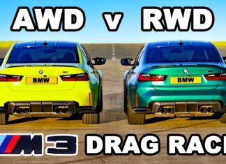 BMW M3 RWD kontra BMW M3 xDrive w wyścigu na 1/4 mili