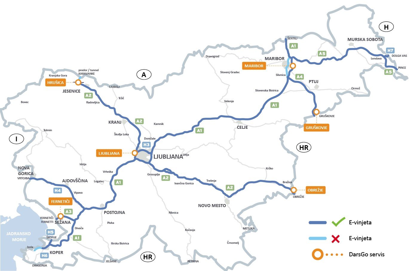 Winieta - mapa drog na Slowenii