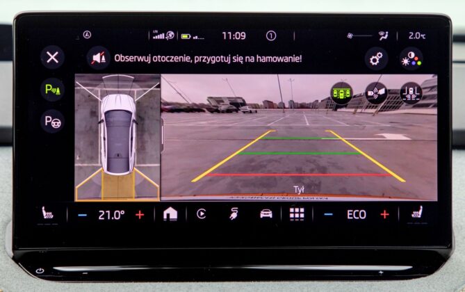 Skoda Enyaq Coupe 80 Maxx test 2023 kamery parkowania