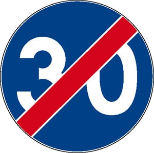 Znak C-15 koniec minimalnej prędkości