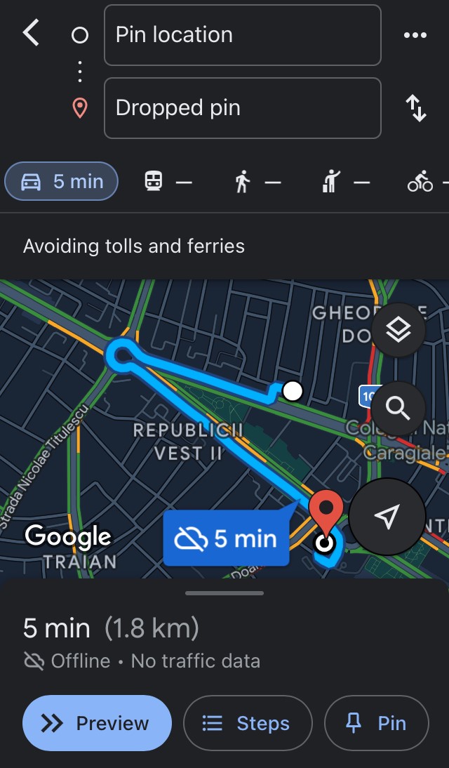 Mapy Google bez roamingu